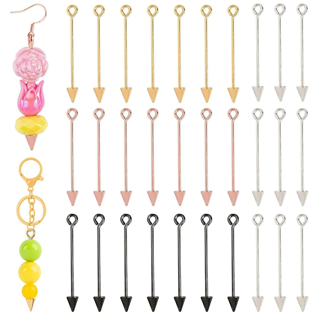 6252 30 Pack Beadable Necklace Pendant Blanks Beaded Earring Chain Link